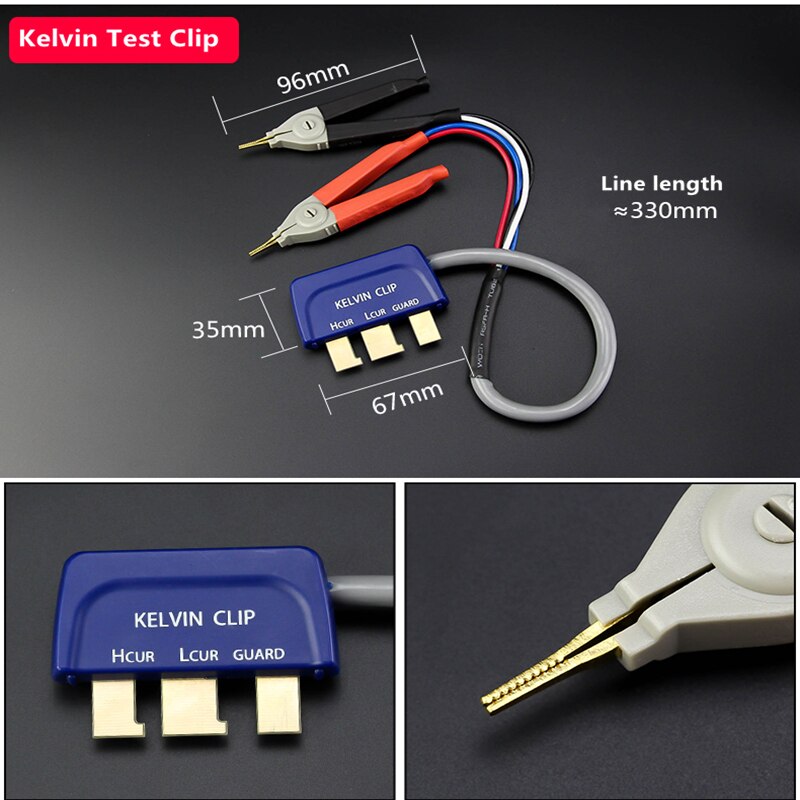 Electrical bridge digital meter test lead kelvin clip test hook clamp instrument cable smd patch tweezers coating superiot