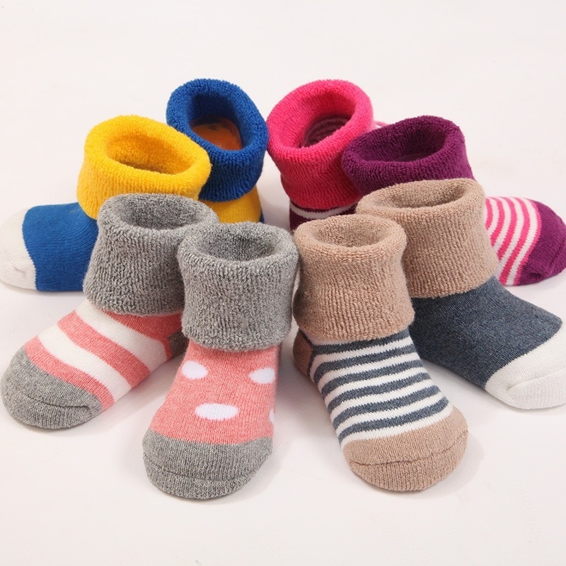 Kinderen Dikke Badstof Sokken Herfst En Winter Pluche Sokken 0-1-3 Jaar Oud 4 Paar/veel Baby Sokken Mannen En Vrouwen Baby Sokken
