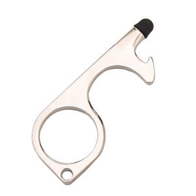 Pulsador de botón EDC de Metal para puerta, colgante de llavero abierto, No táctil, Stylus para interior, OutdAssistant, herramienta anticontacto: steel