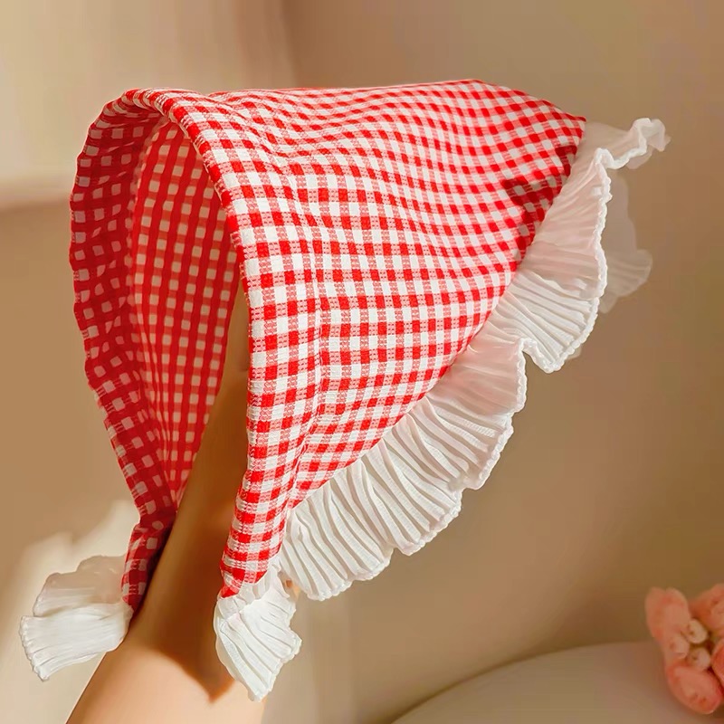 Franse Stijl Kant Driehoek Tulband Haarband Haar Hoepels Voor Vrouwen Zoete Haarversiering Hoofdband Haarband Mode Haaraccessoires: Lavendel