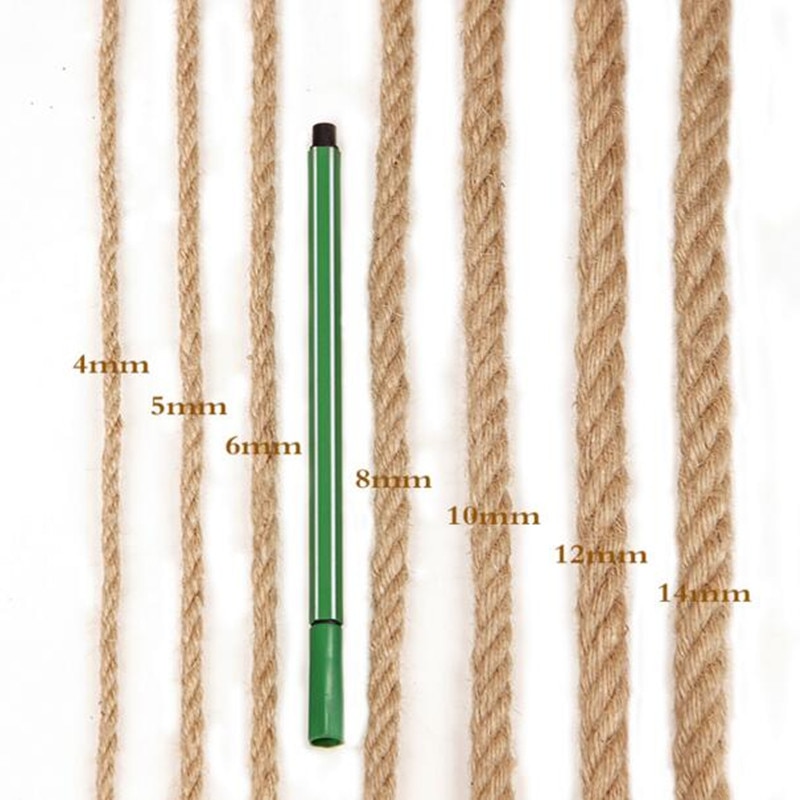 Pick 6 Diameter Natural Hemp Cords Linen Jute Cord Thread for Package Weaved Crafts Handcraft PP061001
