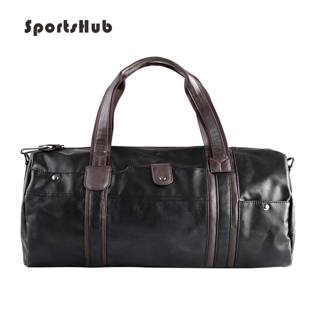 SPORTSHUB Soft PU Leather Men's Sport Bags Gym Bag Sports HandBag Fitness Bags Travel Case Workout Shoulder Bag SB0026