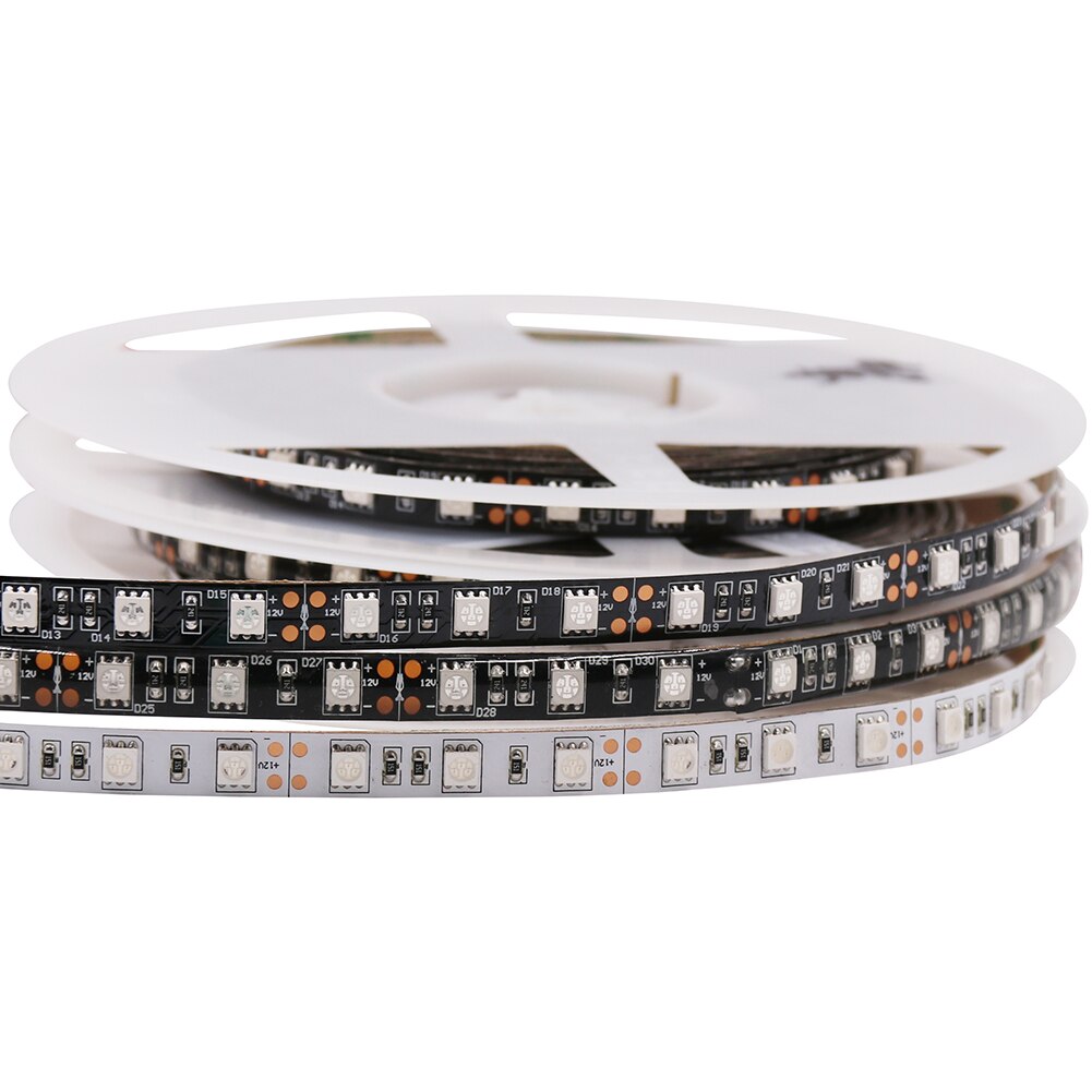 DC12V 5050 3528 SMD Led Licht Oranje 60 Leds/m 120 Leds/m IP21 IP65 Led Strip 5 m/partij Wit/Zwart PCB