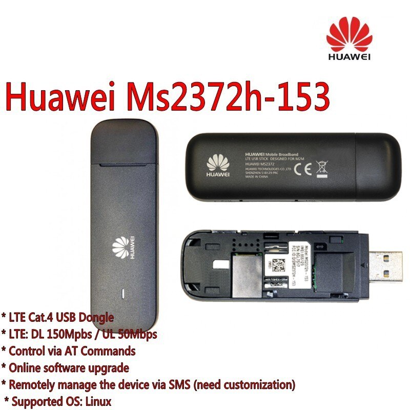 Unlocked Huawei MS2372h-153 4G Lte Fdd B1/B3/B7/B8/B20 800/900/1800/2100/2600Mhz Industriële Iot M2M Usb Dongle