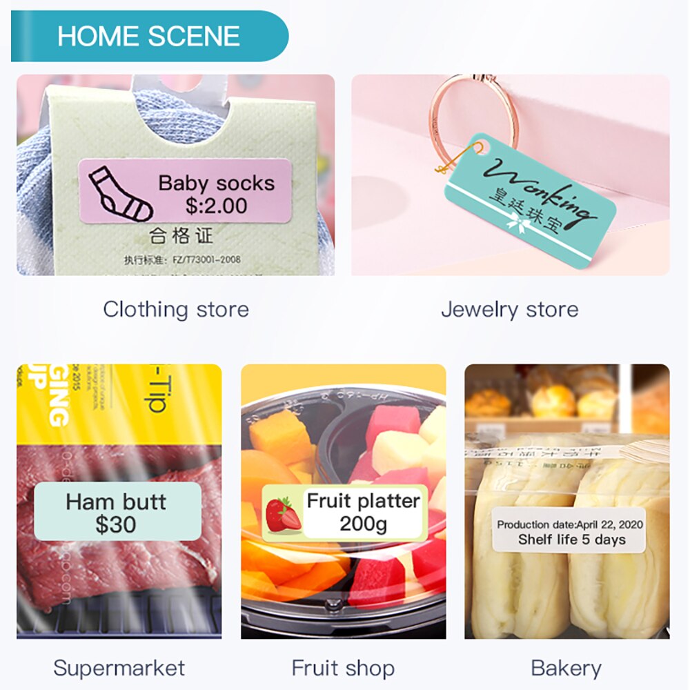 Niimbot D110 Bluetooth Thermal Label Printer Portable Pocket Label Maker for Mobile Phone Home Office Barcode Name Sticker Print