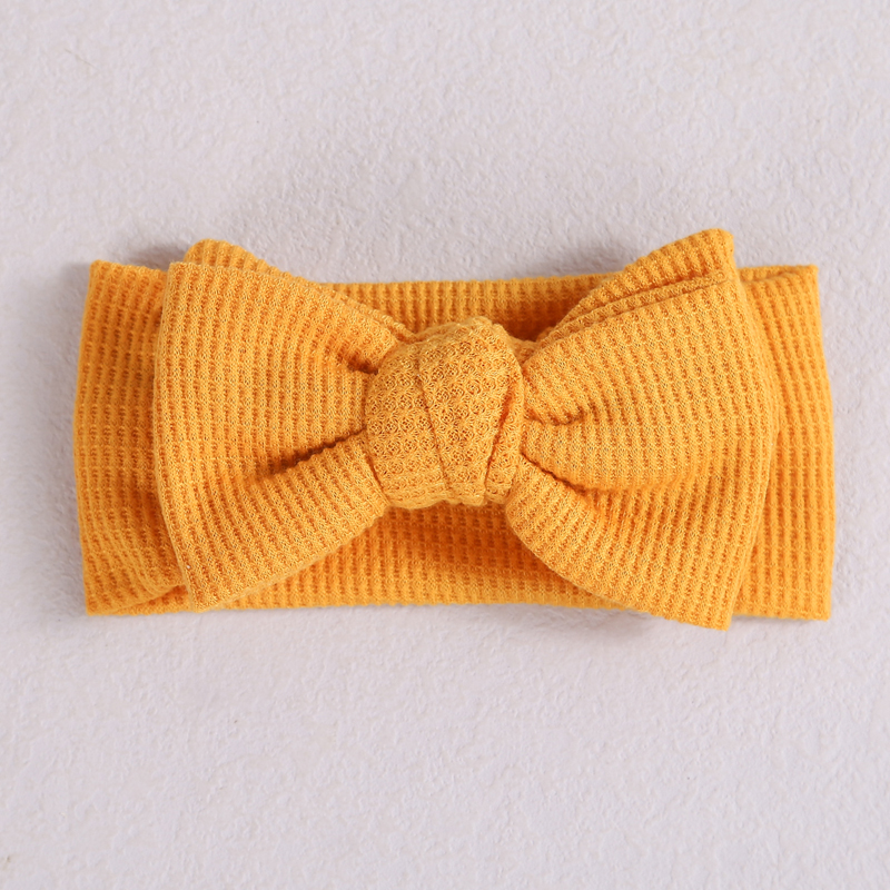 Big Bows Baby Girl Headband Waffle Knit Turban For Children Headbands Kids Hair Accessories Ear Warmer Double Layer Bandana: 8