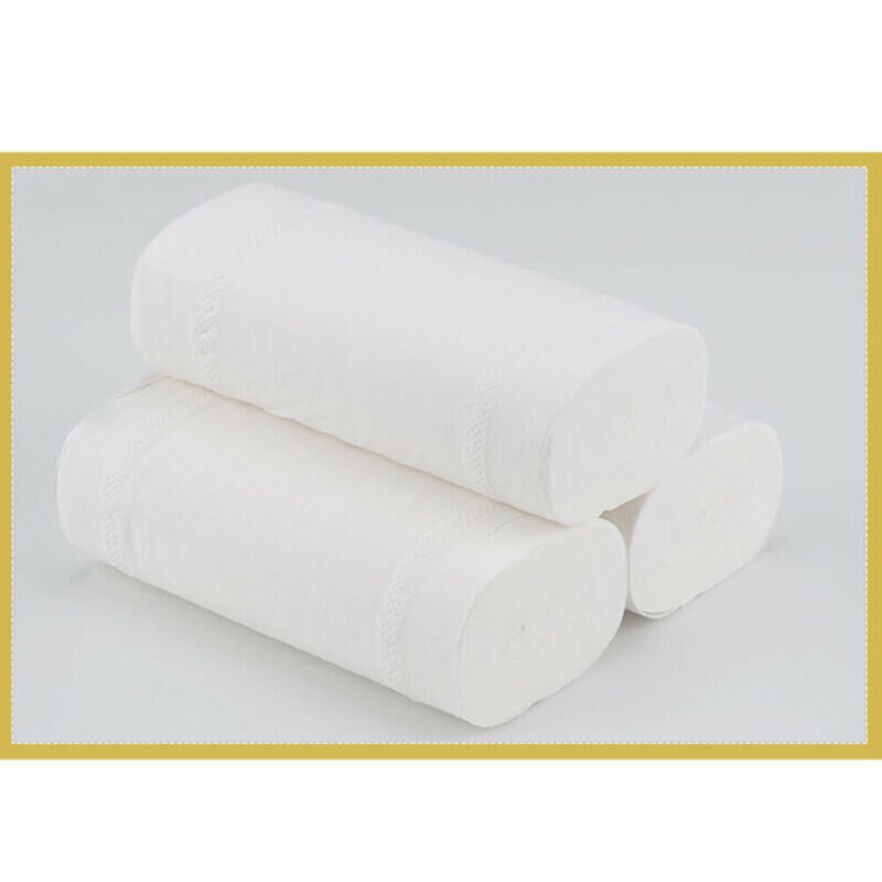 16 Rolls a Pack Home Toilet Paper Bulk Bath Tissue Bathroom Toilet Paper Rolls Kitchen White Soft Paper 4 Layers 80g / Roll