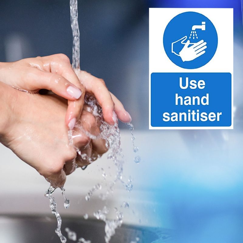 Use Hand Sanitiser Sign 150mm x 200mm Anti-virus Notice Sign,Wash Hands and Use