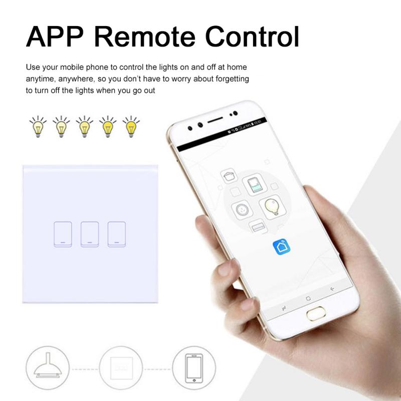 Graffiti Smart Switch Home Alexa Speaker Voice Control WiFi Remote Control Wall Touch Panel Switch EU Plug 1 2 3 Gang Home Light