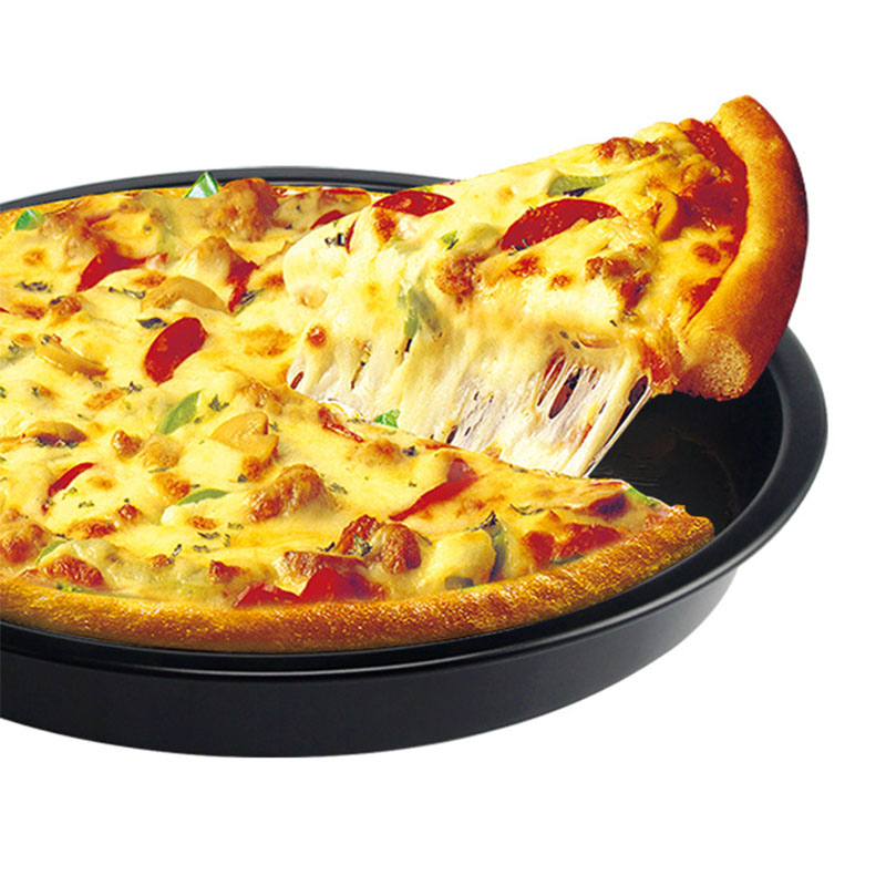 Stainless Steel Pizza Oven Baking Black Non-stick Baking Pan Mold Plate Round PRE