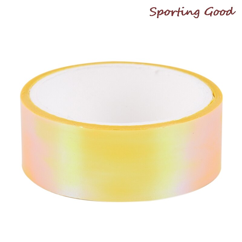 500Cm Ritmische Gymnastiek Decoratie Holografische Rg Prismatic Glitter Tape Hoops Stok: YELLOW