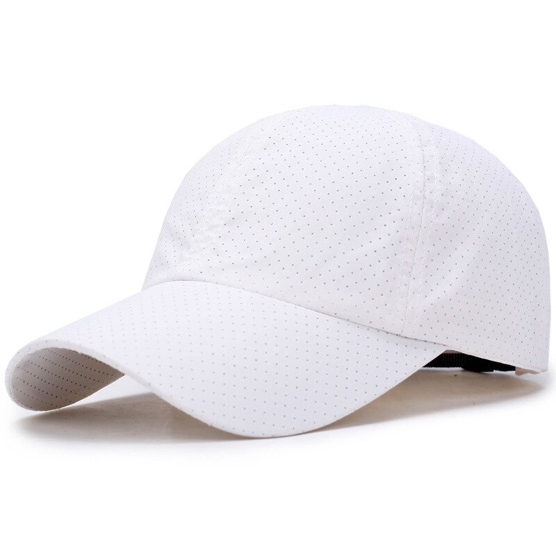 Baseball Cap Mannen Vrouwen Zomer Dunne Mesh Draagbare Sneldrogende Ademende Zonnehoed Golf Tennis Voor Running Camping Vissen: White