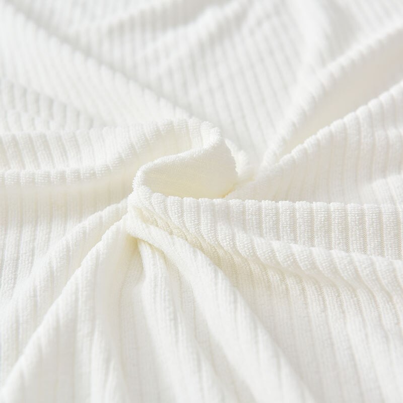 Hvit twill sofadeksel lenestol / loveseat sofadeksel universell altomfattende sklisikker elastisk overdrag til stuen