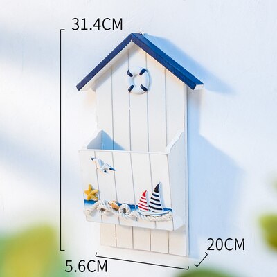 Wall-mounted mailbox garden mailbox post box barrel newspaper mailbox home balcony garden decoration letter box outdoor WF928101: A 31.4cm
