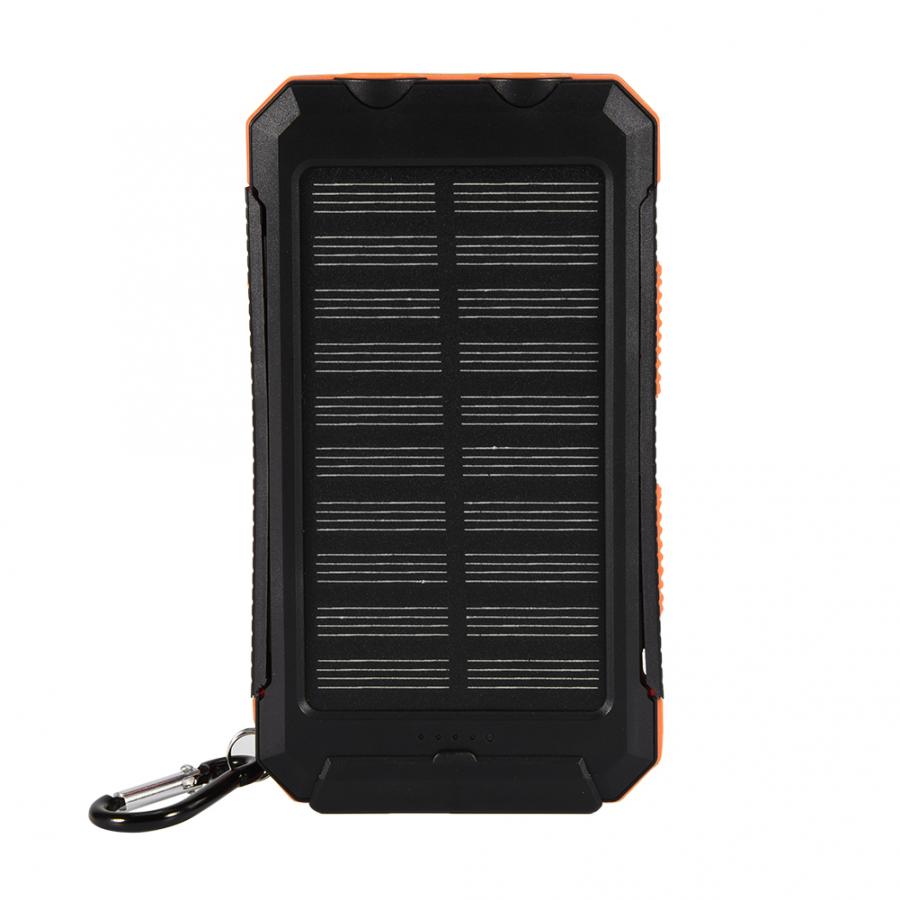 10000mAh Solar Power Bank USB Powerbank Waterproof Outdoor Light Battery External Portable Charging LED Light 2 USB Powerbank