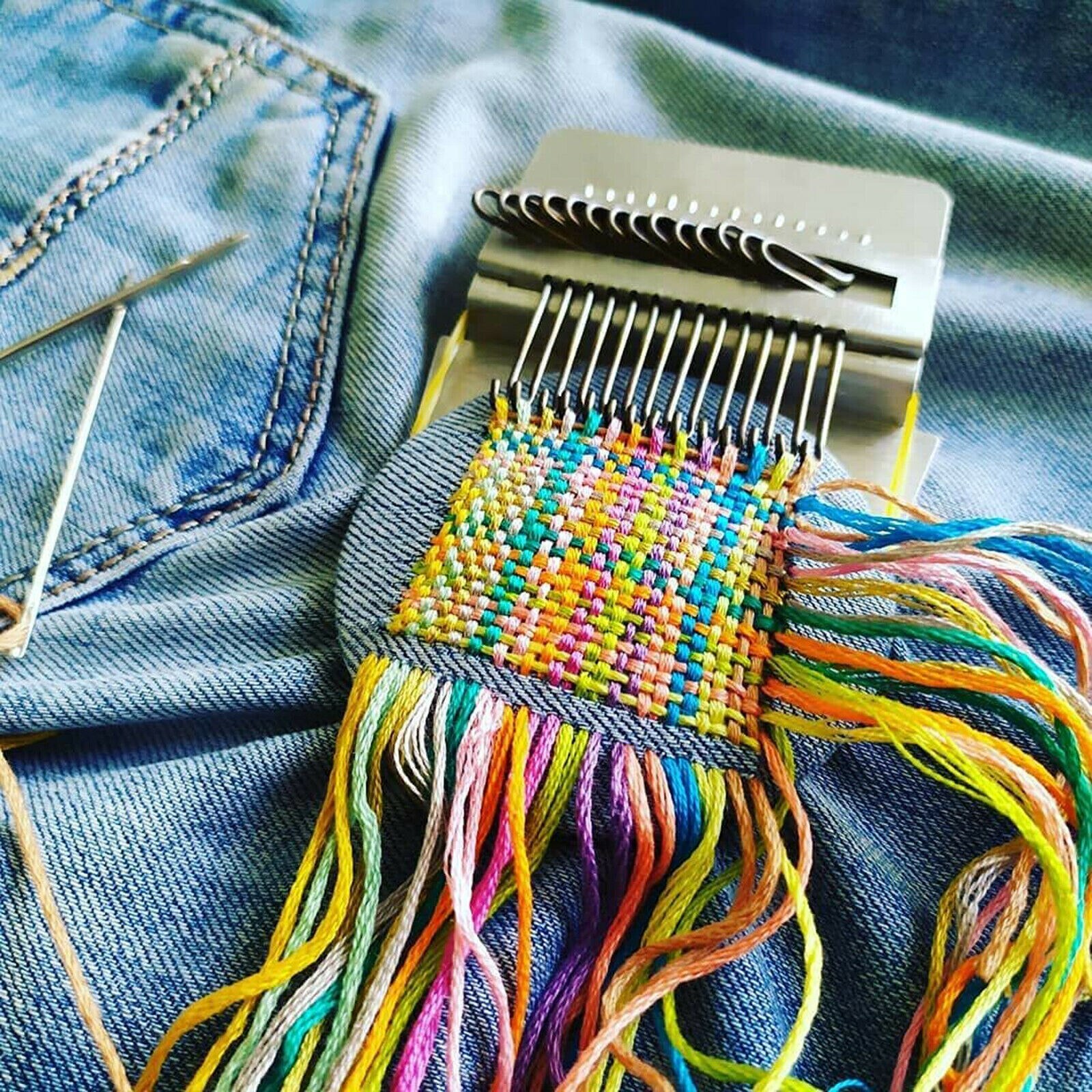 Small Loom Speedweve Type Weave Tool Beautiful Stitching Mending Jeans Clothes Fun Mending Loom Darning Machine Loom