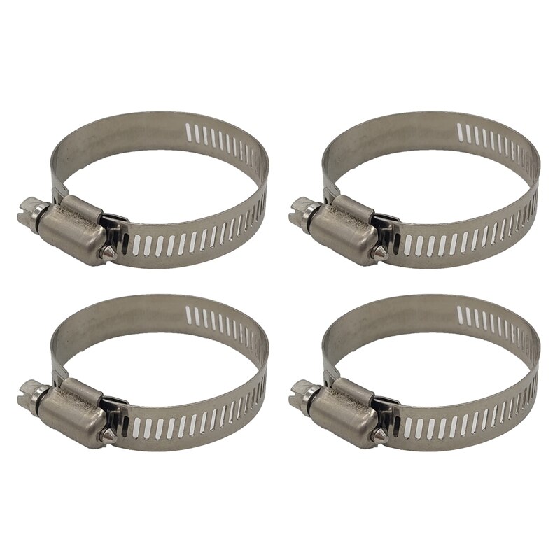 Adjustable Stainless Steel Duct Clamps Air Ducting Clamps Hose Clamps Pipe Clamps Worm Drive Hose Clamps (Pack of 4): Default Title