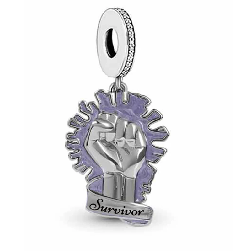 FC Jewelry – Bracelet à breloques Original en argent 925, gant de boxe, combat du Cancer du sein, perle de sensibilisation pour la fabrication de Berloque: Orange