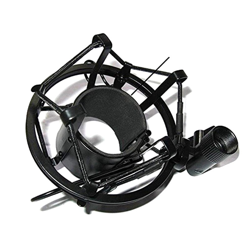 Microphone Shock Mount with Double Mesh Filter Adjustable Anti Vibration High Isolation Metal Mic Mount Holder Clip