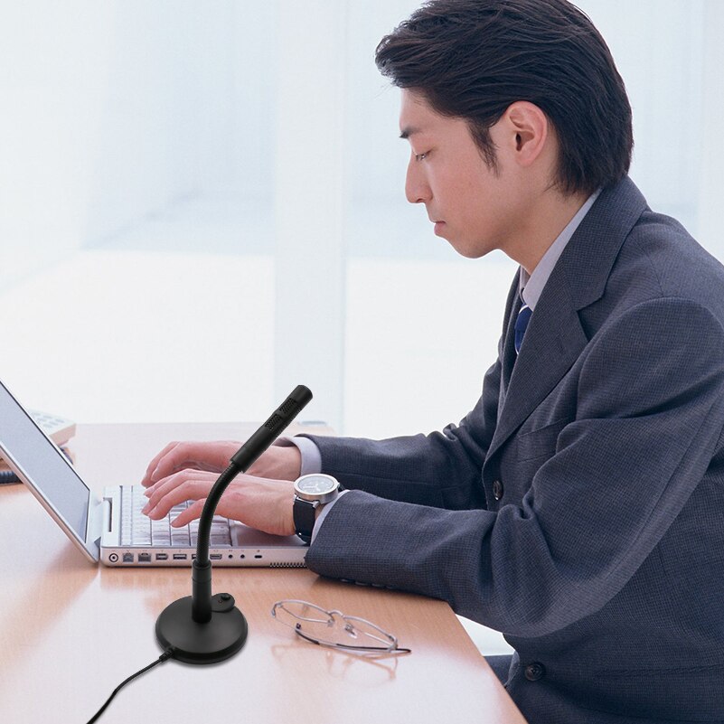 Portable USB Microphone Computer Microphone Plug Play Studio PC Microphone for Laptop/Desktop Omnidirectional Studio Recording