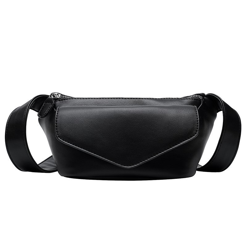 Marsupi Casual per donna borsa a tracolla in morbida pelle borsa da viaggio piccola da viaggio verde nero borsa da marsupio femminile borse da cintura Bolsos: Black waist bag