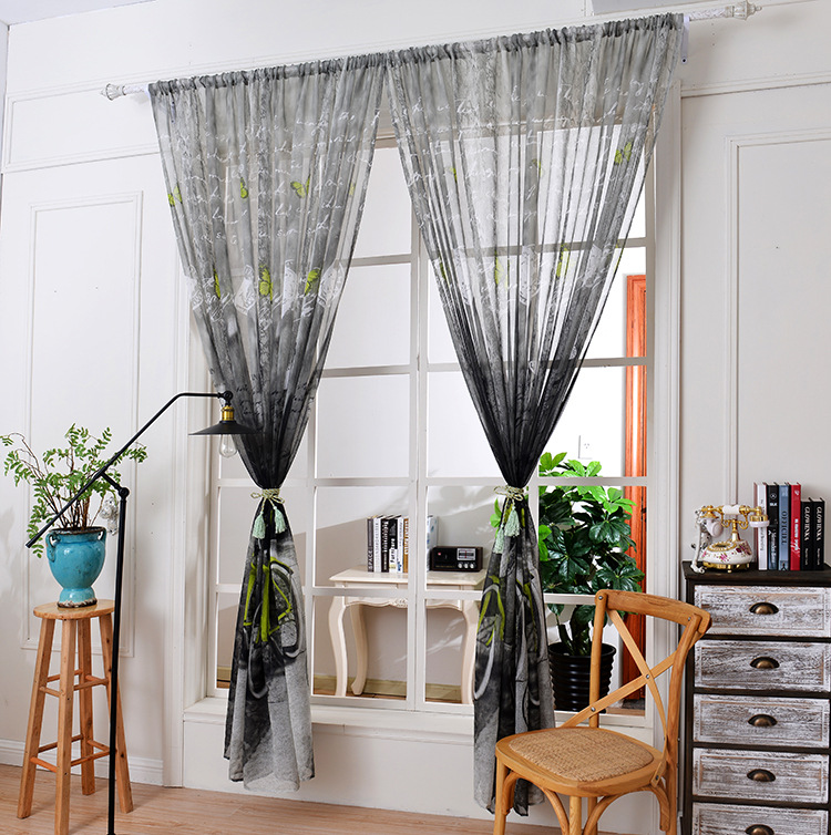 Cortinas de tul transparente de tela de lino y algodón suave para ventana de bicicleta de dormitorio, cortinas para cocina, cortinas de tul, 1 ud.