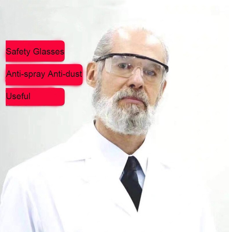 Beskyttende beskyttelsesbriller fungerer anti-støv anti-tåge vindtæt anti støv spyt gennemsigtige beskyttelsesbriller øjenbeskyttelse