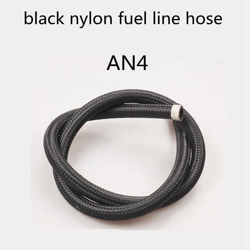 1 Meter Braided Oil Line Fuel Hose Oil Gasoline Brake Line Hose Nylon Fuel line Hose AN4 AN6 AN8 AN10 AN12: AN4 black nylon hose