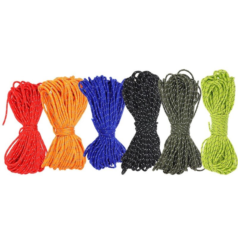 Lixada Outdoor 20M Reflecterende Touw Paracord Cord Tent Wind Touw Vaste Touw Vistuig Lanyard 1 Innerlijke Strand Voor camping Luifel