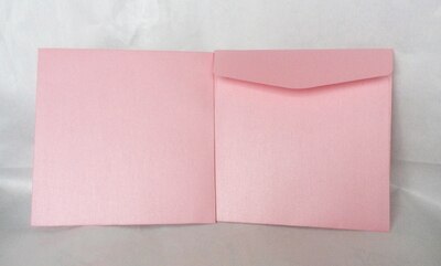 50pcs- Pearl Paper Square Envelope 14x14cm Wedding Invitation Envelopes Handkerchief Special Invitation: Pink