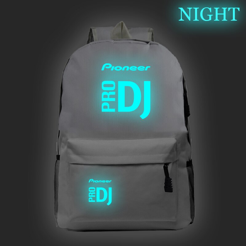 Pioneer Pro Dj Luminous School Rucksack Men Women Boys Girls School Bag Pattern Laptop Backpack Mochila: 12