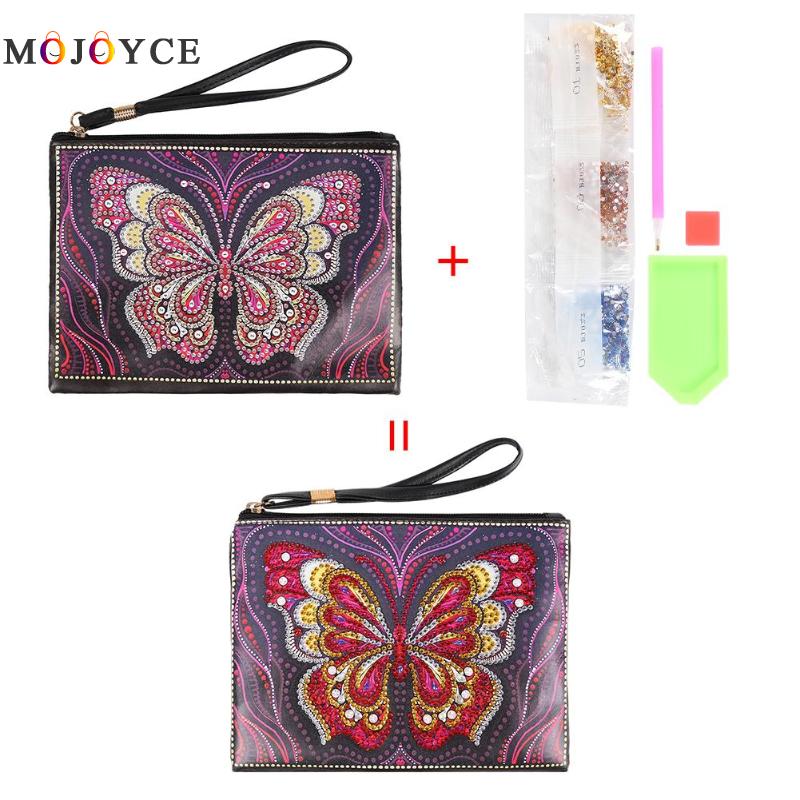 Women Wristlet Bags DIY Special Shaped Diamond Painting Zipper Wallet Women Clutch Coin Purses