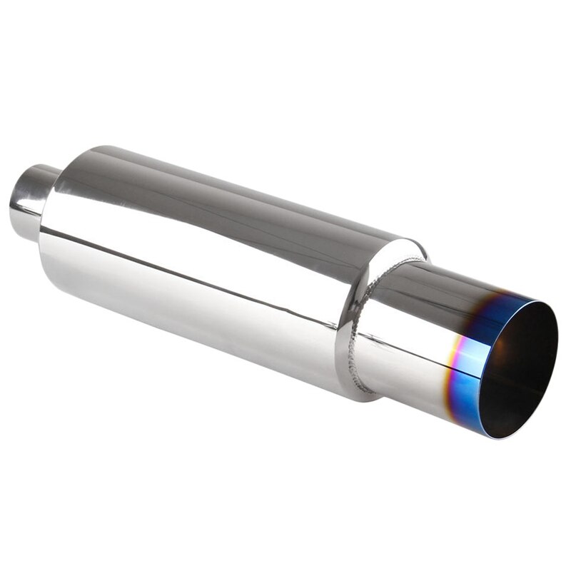 Car Styling 4 inch Stainless Steel Universal Burnt Tip Muffler Exhaust+Silencer: Default Title