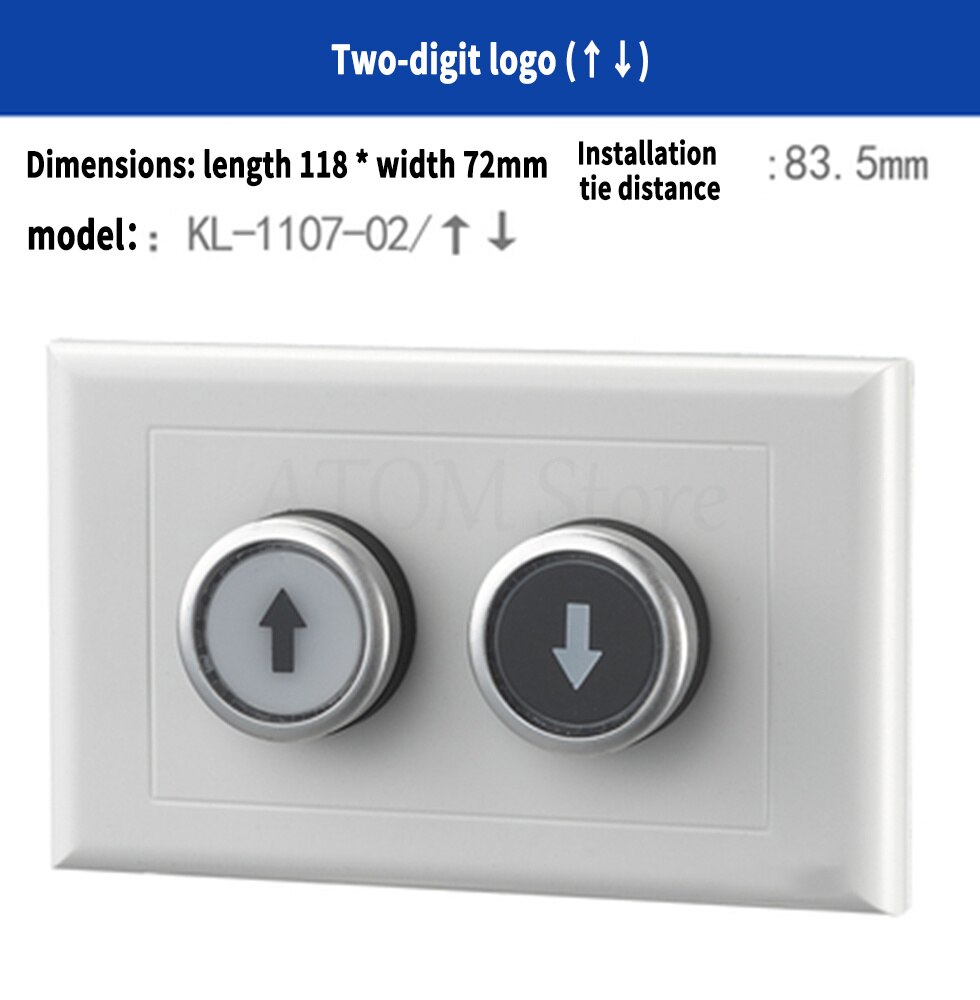 Concealed button switch control box industrial switch button with emergency stop indicator light start stop two position switch: Silver