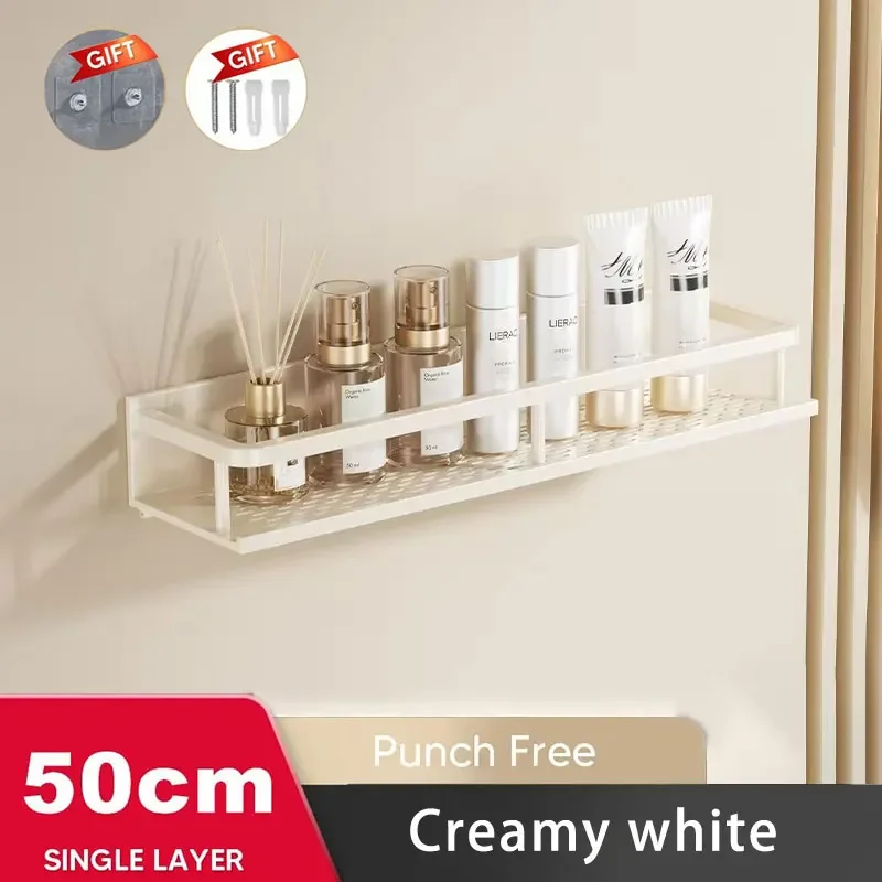 Estante de pared para baño, estante de almacenamiento para ducha, organizador de almacenamiento de maquillaje, estante para champú de aleación de aluminio, accesorios de baño: Azul