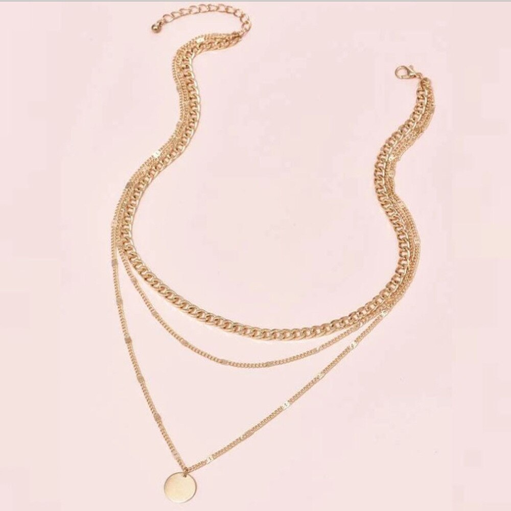 Vintage necklace on neck gold chain women's jewelry layered accessories for girls' clothing aesthetic pendant 2022