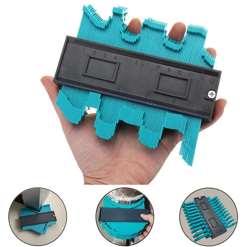 12/25cm Compact Contour Profile Ruler Gauge Tiling Laminate Tiles Edge Shaping Wood Measure Ruler Contour Gauge Duplicator