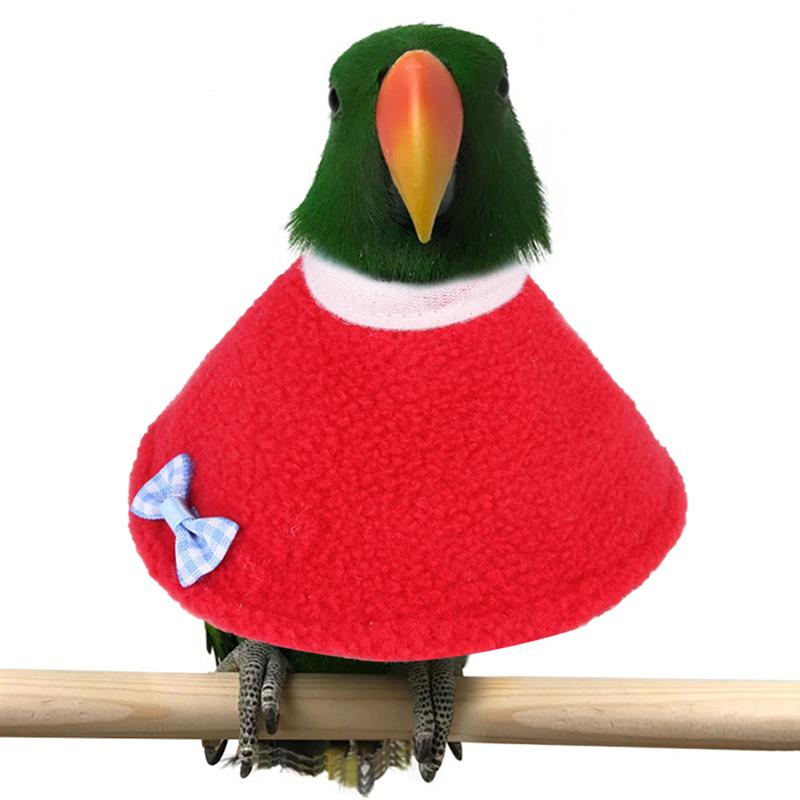 Coleira de papagaio para decoração de animais de estimação, cone macio ajustável, antimordida, gola de recuperação, manga de pescoço para paraquete, suprimentos, 1 peça: red S