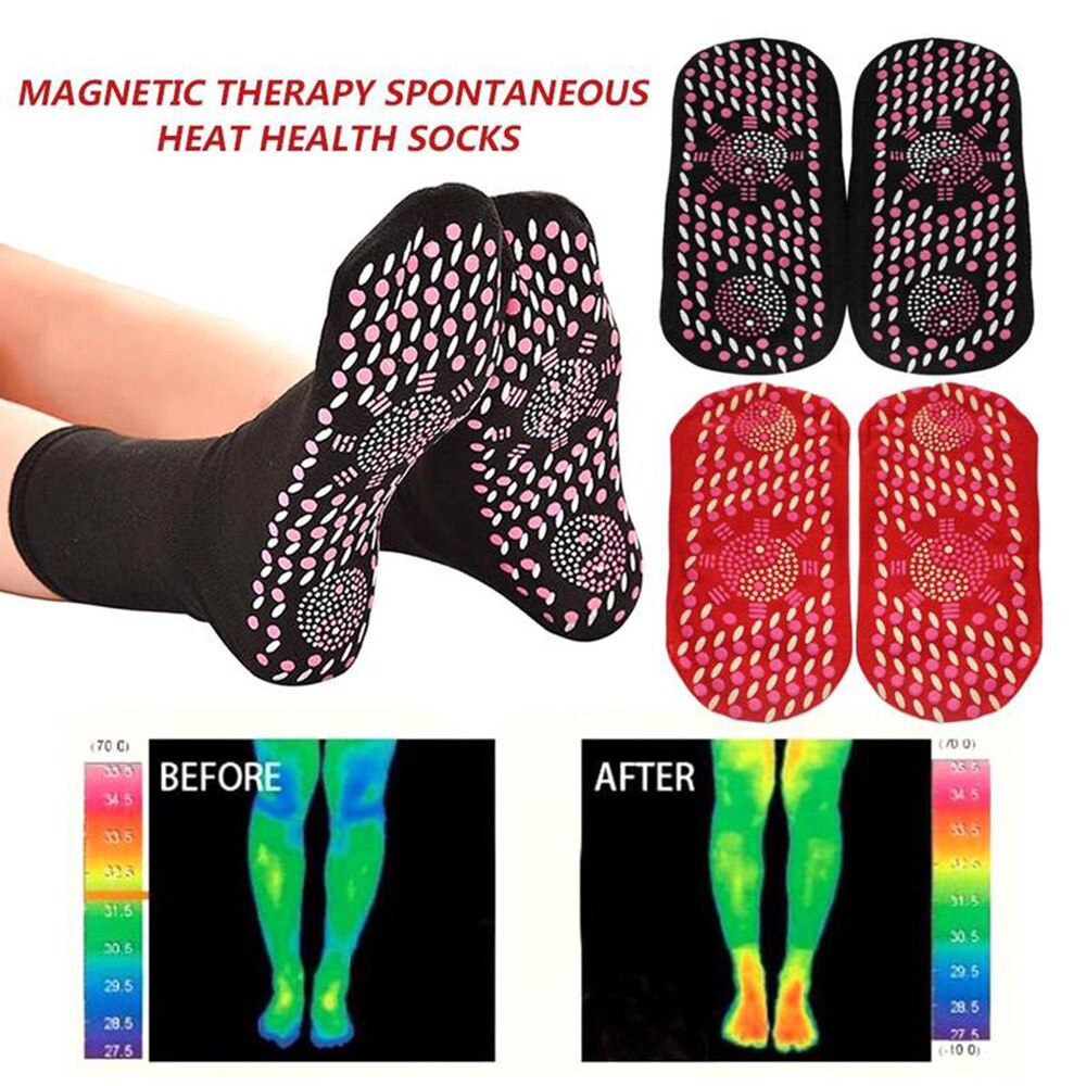 Zelfopwarming Magnetische Sokken Zelfopwarming Sokken 1 Paar Toermalijn Magnetische Therapie Helpen Warme Koude Voeten Comfortabele Massage sokken