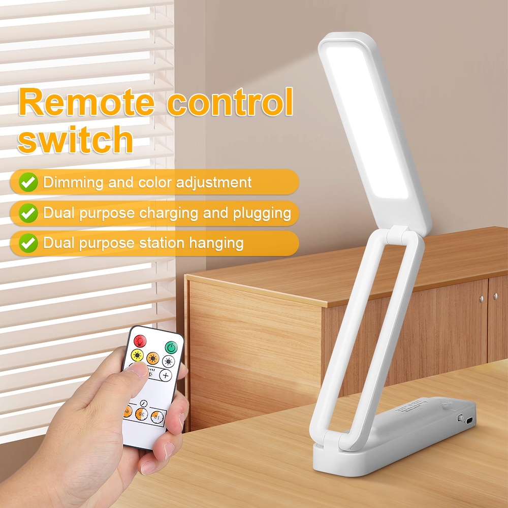 Oplaadbare tafellamp Dimbaar nachtlampje Opvouwbare LED Touch Home Slaapzaal Slaapkamer Bureauverlichting Afstandsbediening muur Led-lamp