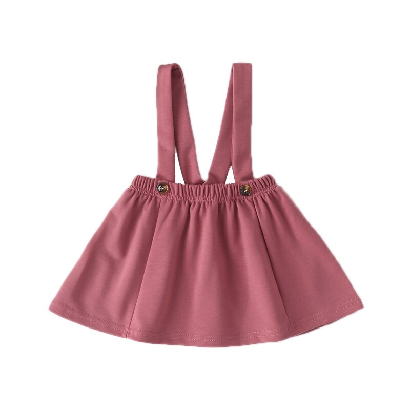 Kinderkleding voor babymeisjes, bretels, rok, overall, effen, peuter, schattig, kort jurkje, kinderoutfits: Rood / 90