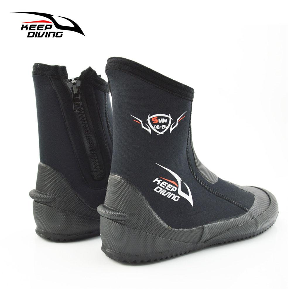 Mounchain 1 paire 5mm néoprène plongée sous-marine bottes chaussures d'eau hiver résistant au froid haute palmes chaudes chaussures de chasse sous-marine