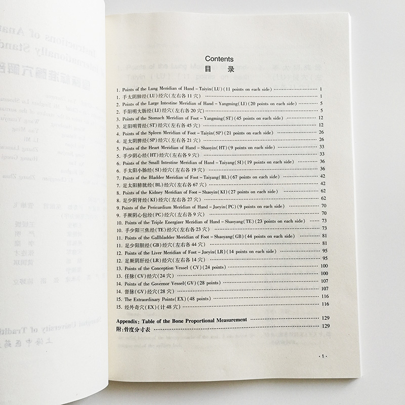 6Pcs/set Bilingual Acupoint Charts & Instructions of Anatomical Charts of Internationally Standardized Acupoints Book