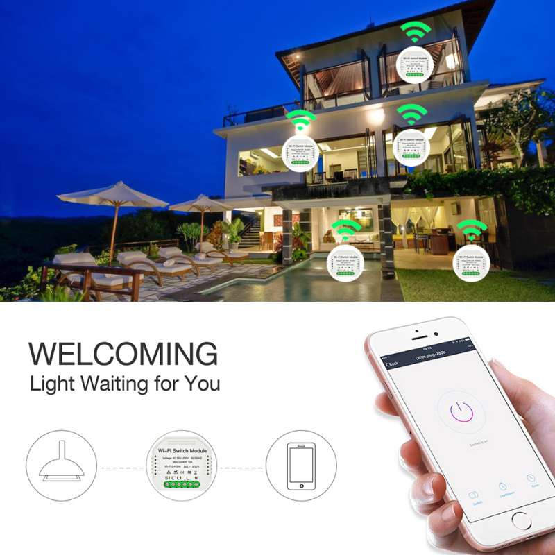 Wifi Smart Licht Schalter Diy Breaker Automation Modul Smart Leben/Tuya APP 1/2 Weg 90-250V WiFi schalter Modul Fernbedienung