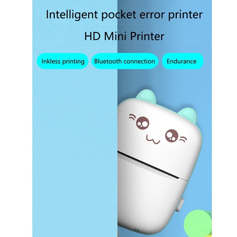 Smart Pocket Printer Mini Bliuetooth Wireless Thermal Printer Study Office Travel Memo for Android IOS Smart Phone