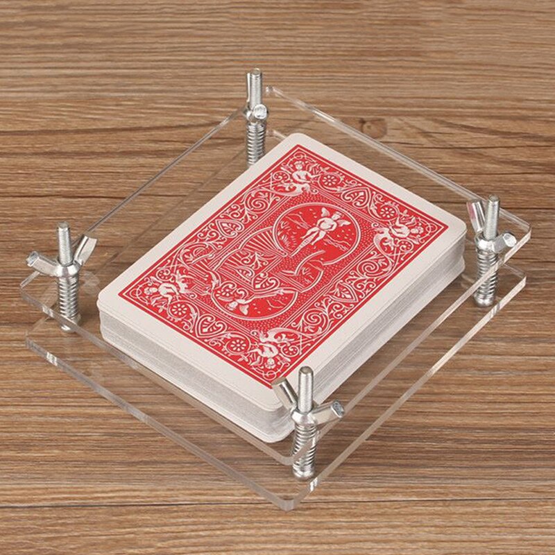 Transparent Deck Poker Protector Pack Box Case Acrylic Playing Cards Clip Holder Magic Tricks Props Accessories