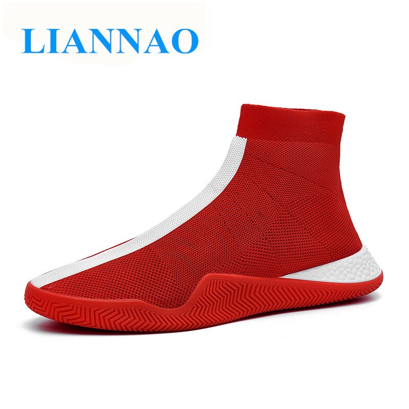 Mode Hoge Top Casual Schoenen Voor Mannen Ademende Flats Mannen Sneakers Elasticiteit Mannen Sok Schoenen Wandelschoenen tenis masculino