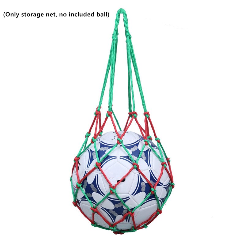 Veving nylon nettpose ballbærende mesh nettpose sport bærbart utstyr fotballballer volleyballball nettpose: Rød
