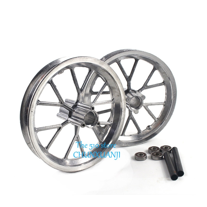 1 Pair Front Rear 121/2 x 2.75 Tire Wheel Rim Replacement for 49cc Mini Moto Pocket Dirt Bike, Silver