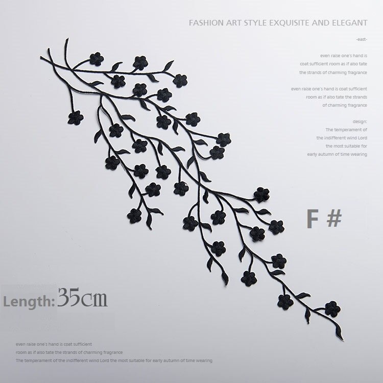 Lace Applique Fabric Flower Embroidered Patches DIY Sewing Applique Embroidery for Clothes Embroidered Patches Iron On: F